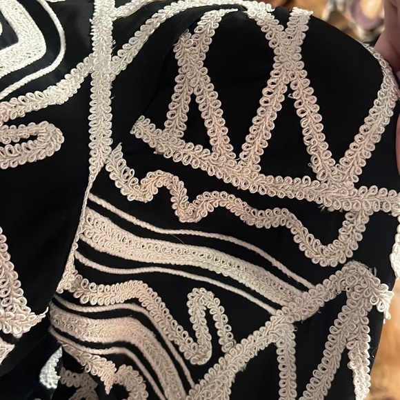 Next outerwear black and white all over embroidered bomber zip up jacket - Picture 4 of 7